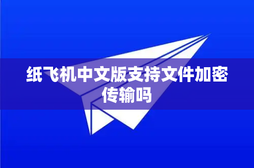 纸飞机中文版支持文件加密传输吗