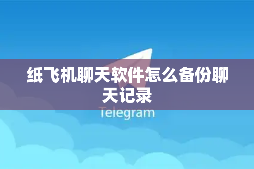 纸飞机聊天软件怎么备份聊天记录